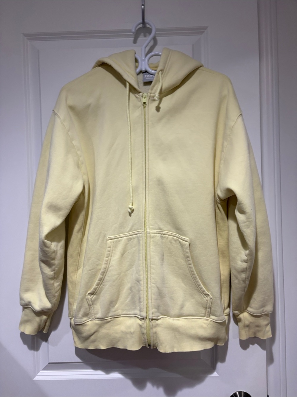 Cozy Zip-Up Hoodie - butter bright yellow